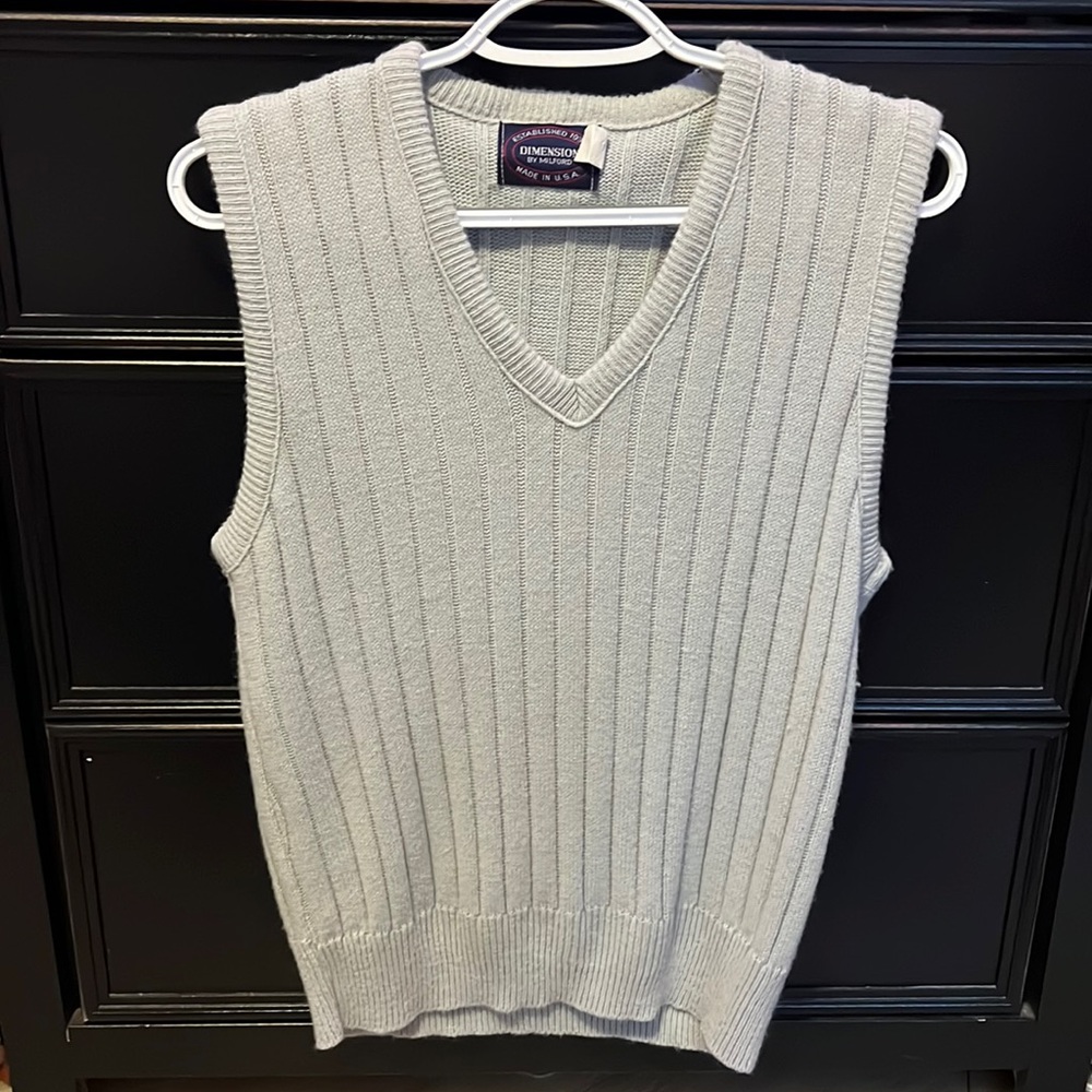 Dimension by Milford, Small, Oversized, Grey sweater vest